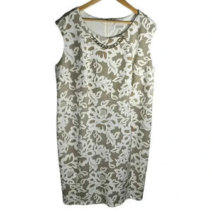 Enfocus White and Tan Faux Lace Dress‎ 20W